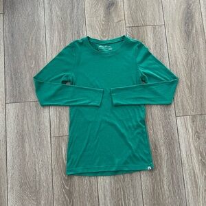 Eddie Bauer Women’s Green Cotton Blend Long Sleeve Tee Size S